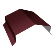 Парапетная крышка угольная 150мм Grand Line 0,4 ПЭ с пленкой RAL 3005 красное вино (2м)