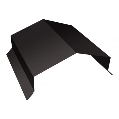 Парапетная крышка угольная 150мм Grand Line 0,45 ПЭ двухсторонний с пленкой RR 32 темно-коричневый (2м) — 645961