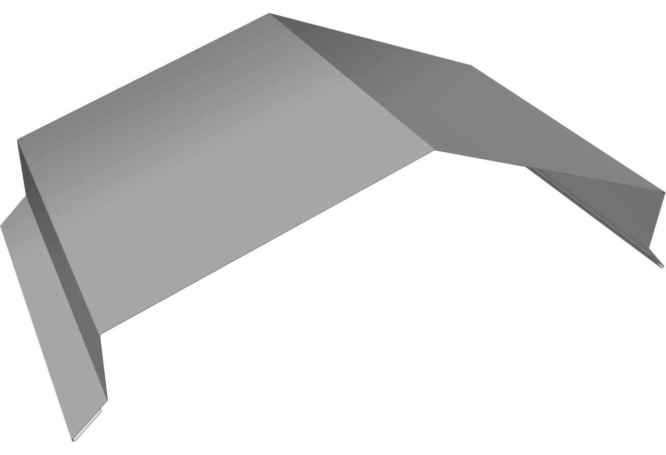 Парапетная крышка угольная 250мм Grand Line 0,45 ПЭ с пленкой RAL 9006 бело-алюминиевый (2,5м)