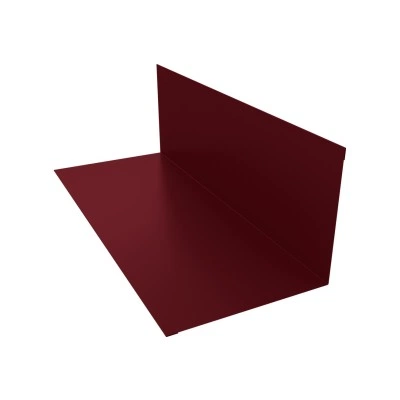 Планка примыкания 130х160 Grand Line 0,45 ПЭ двухсторонний с пленкой RAL 3005 красное вино (2м) — 649259