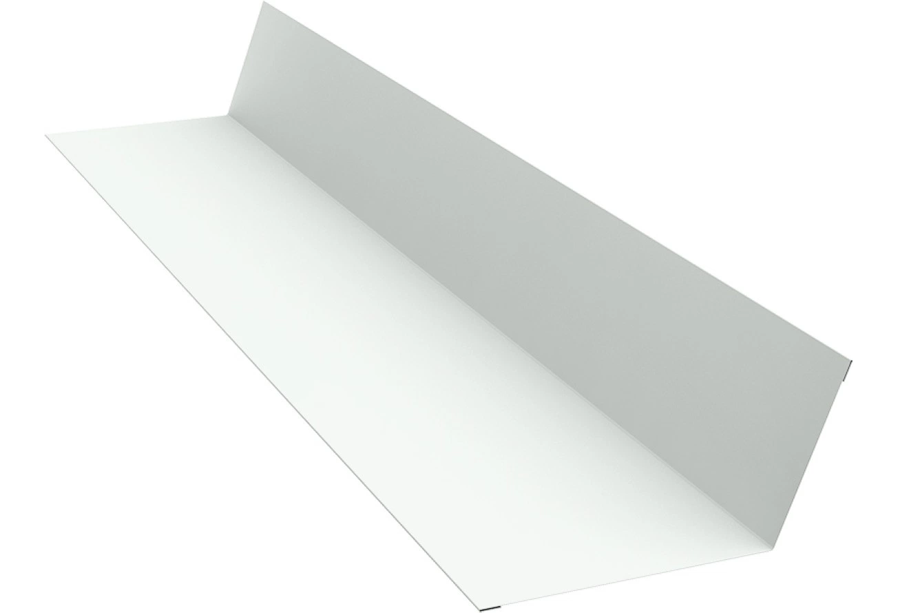 Планка примыкания 90х140 Grand Line 0,45 Drap с пленкой RAL 9003 сигнальный белый (2м)