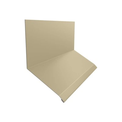 Планка примыкание верхнее к стене фальц 150х130х20 Grand Line 0,45 Drap ТХ RAL 1015 светлая слоновая кость (2м) — 650120