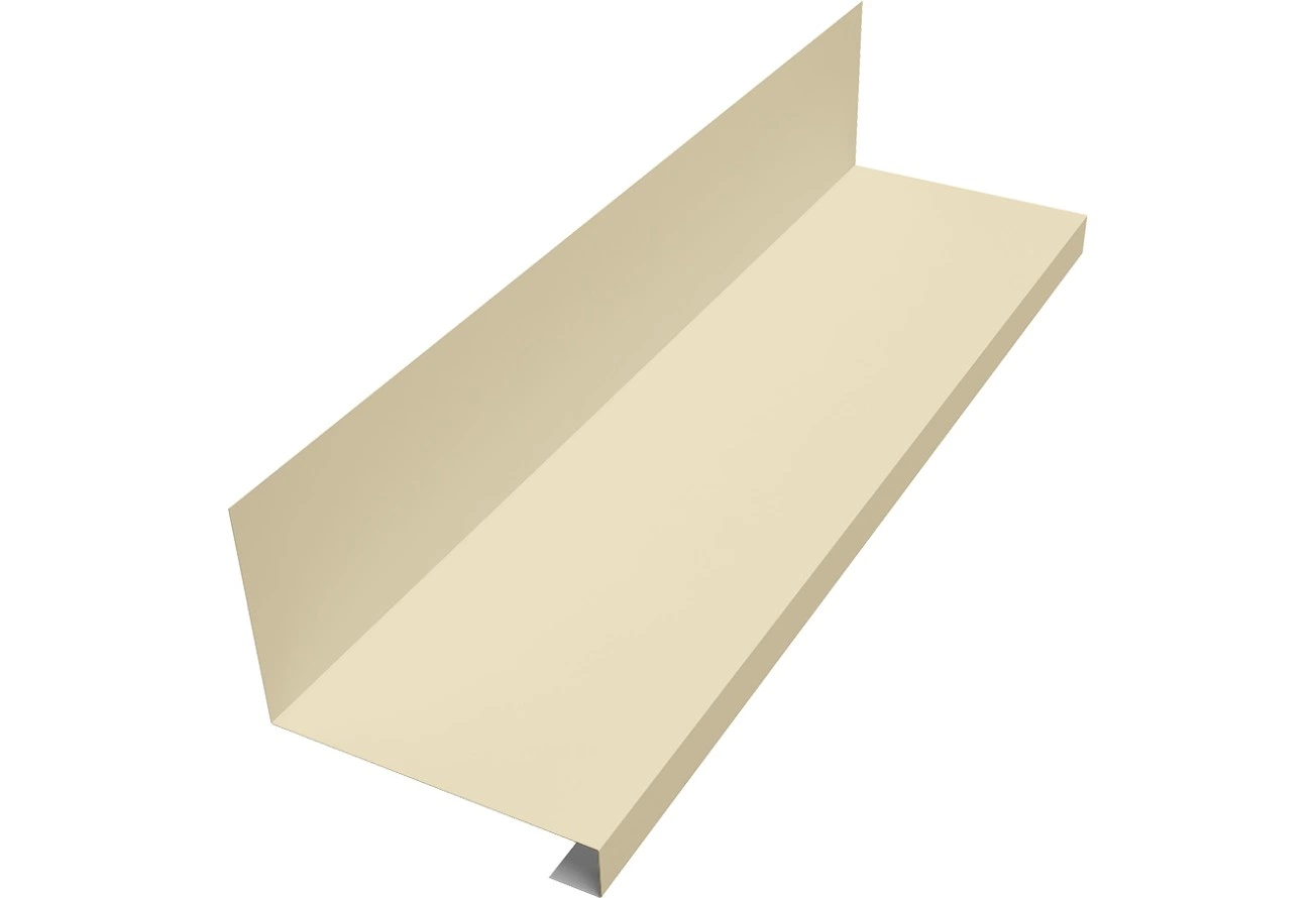 Планка примыкание нижнее к трубе фальц Grand Line 0,45 Drap ТХ RAL 1015 светлая слоновая кость (2м)