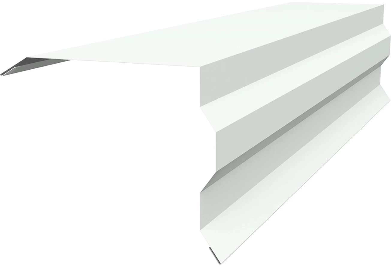 Торцевая планка фигурная 100х85 Grand Line 0,45 Drap с пленкой RAL 9003 сигнальный белый (3м)