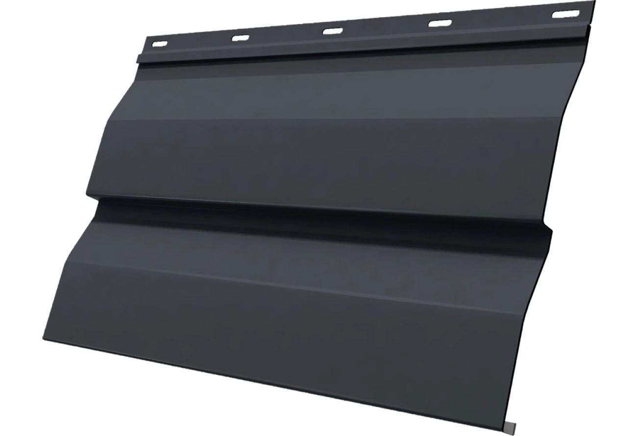 Сайдинг металлический Корабельная доска НН Grand Line 0,5 Drap ТХ с пленкой RAL 7024 мокрый асфальт