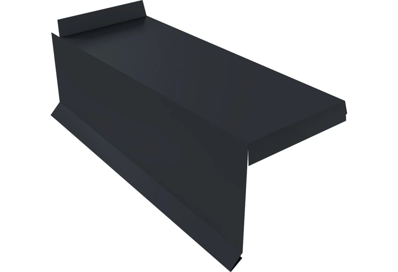 Торцевая планка сегментная Квадро Профи Левая Grand Line 0,5 PurPro матовый RAL 7024 мокрый асфальт