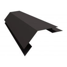 Планка угла внешнего сложного 135 градусов Экобрус Grand Line 0,45 ПЭ двухсторонний с пленкой RR 32 темно-коричневый (2м)
