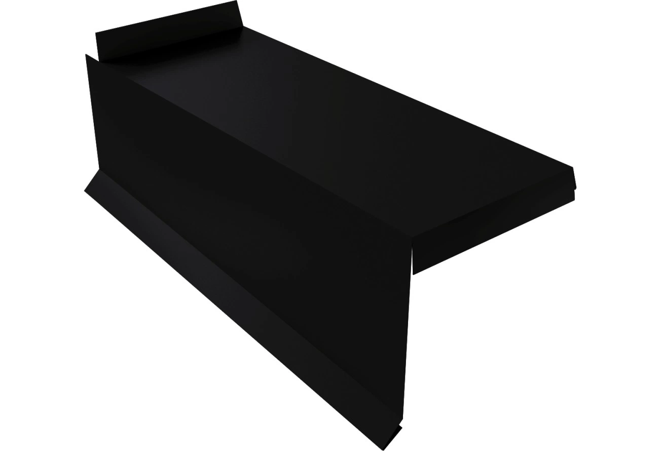 Торцевая планка сегментная Квадро Профи Левая Grand Line 0,45 Drap СТ RAL 9005 черный