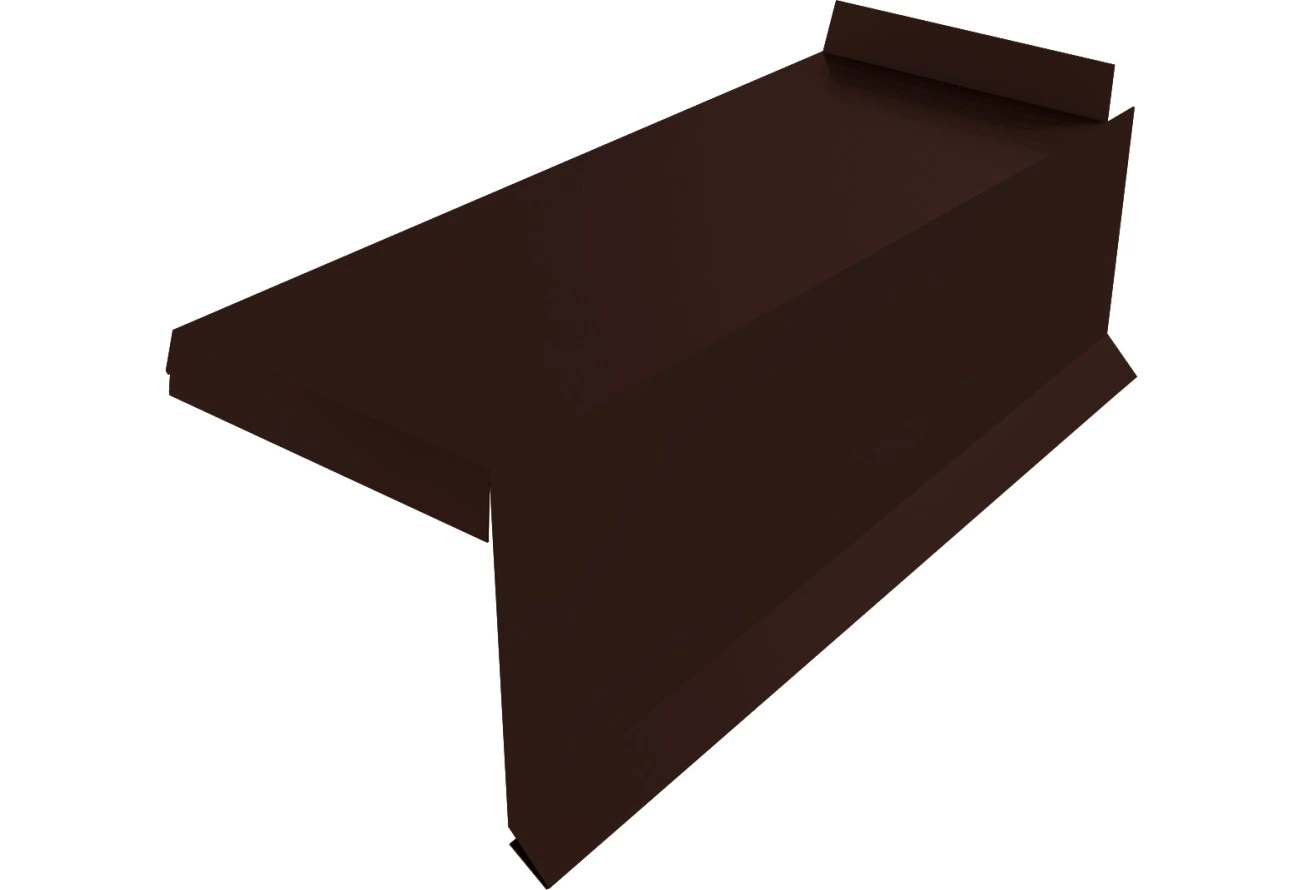 Торцевая планка сегментная Квадро Профи Правая Grand Line 0,45 ПЭ RAL 8017 шоколад