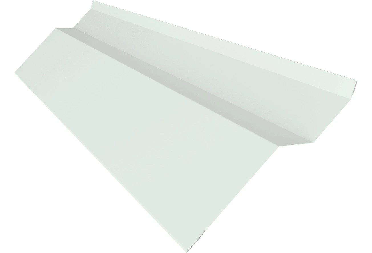 Планка примыкания внакладку Фартук S6 пристенный накладной Grand Line 0,45 Drap с пленкой RAL 9003 сигнальный белый (2м)