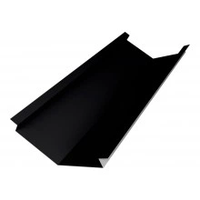 Планка ендовы нижней для композитной черепицы 140х140 Grand Line 0,5 Velur RAL 9005 черный (3м)