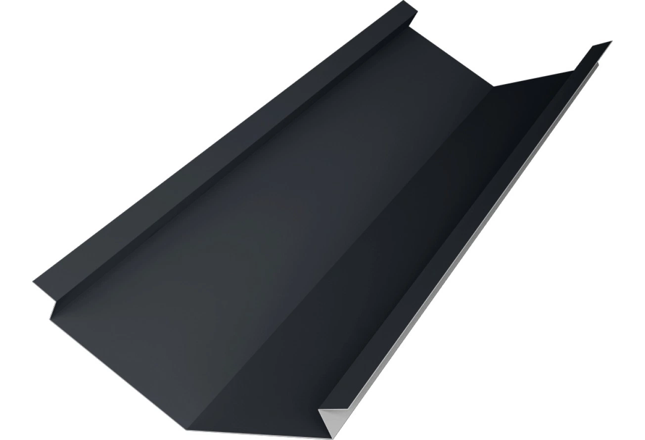 Планка ендовы нижней для композитной черепицы 140х140 Grand Line 0,45 Drap RAL 7024 мокрый асфальт (2м)