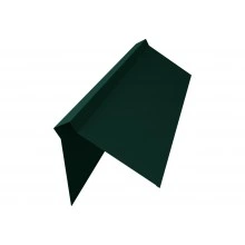 Планка плоского конька 220х50х220 Grand Line 0,45 ПЭ двухсторонний с пленкой RAL 6005 зеленый мох (2м)