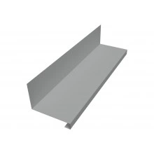 Планка примыкание нижнее к трубе для Кликфальц Про Grand Line 0,45 ПЭ с пленкой RAL 9006 бело-алюминиевый (3м)