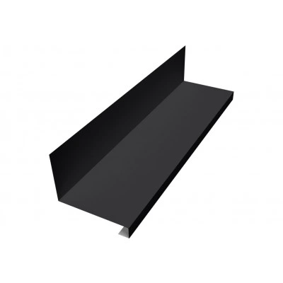 Планка примыкание нижнее к трубе фальц Grand Line 0,5 PurLite матовый RAL 9005 черный (2м) — 660899 Планка примыкание нижнее к трубе фальц Grand Line 0,5 PurLite матовый RAL 9005 черный (2м) — 660899