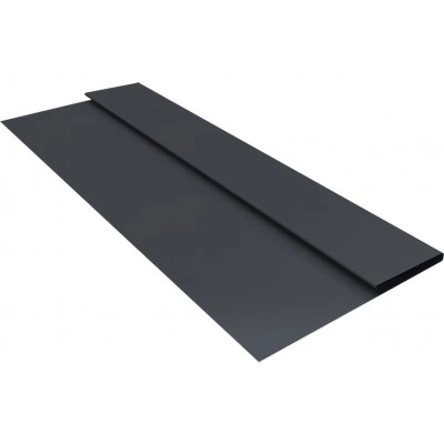 Планка стартовая Блок-хаус новый Grand Line 0,45 Drap ТХ двухсторонний RAL 7024 мокрый асфальт (3м) — 660933