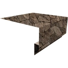 Планка околооконная сложная Блок-хаус новый 200х75х27 Grand Line 0,45 Принт Элит Королевский камень TwinColor (3м)