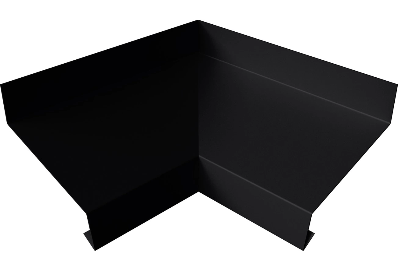 Угол отлива Grand Line внутренний 50 мм 0,45 Drap ТХ двухсторонний с пленкой RAL 9005 черный