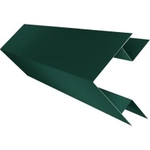 Планка угла внешнего сложного Экобрус Grand Line 0,45 ПЭ двухсторонний с пленкой RAL 6005 зеленый мох (3м)