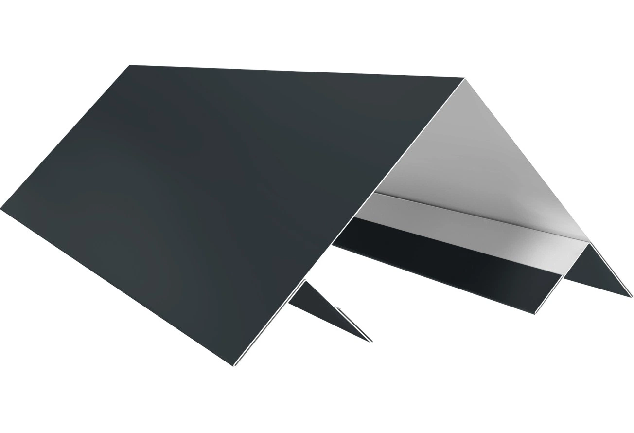 Планка угла внешнего составная верхняя Экобрус Grand Line 0,5 Сатин с пленкой RAL 7016 антрацитово-серый (2м)