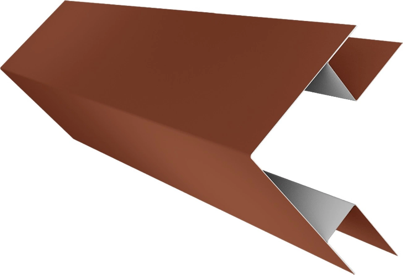 Угол внешний сложный 75х75 Grand Line 0,45 Drap СТ RAL 8004 терракота (2м)