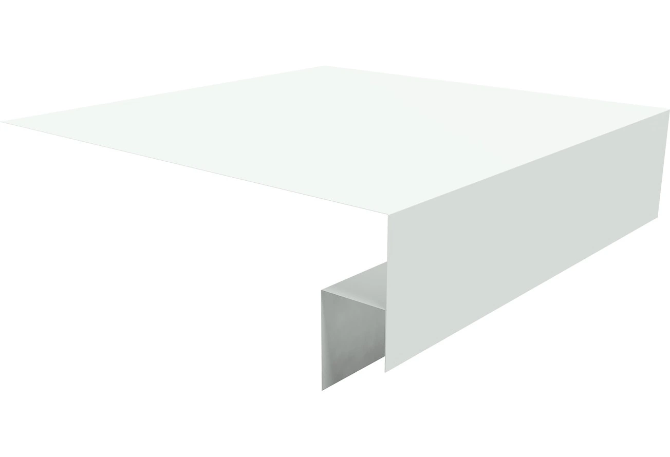 Планка околооконная сложная 250х50х18 (j-фаска) Grand Line 0,45 ПЭ двухсторонний с пленкой RAL 9003 сигнальный белый (2м)