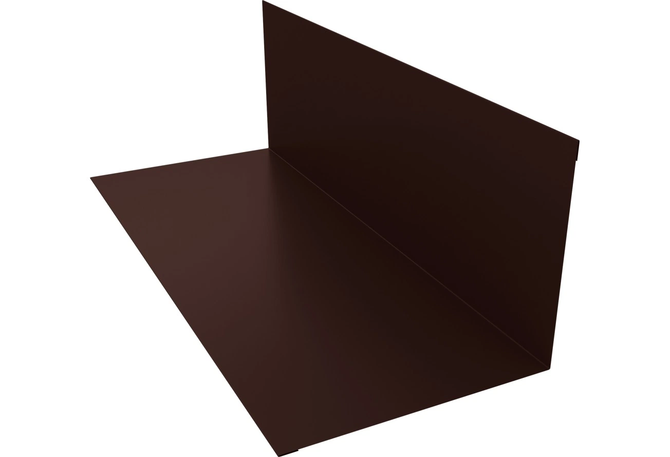 Планка примыкания 130х160 Grand Line 0,45 ПЭ слим с пленкой RAL 8017 шоколад (3м)