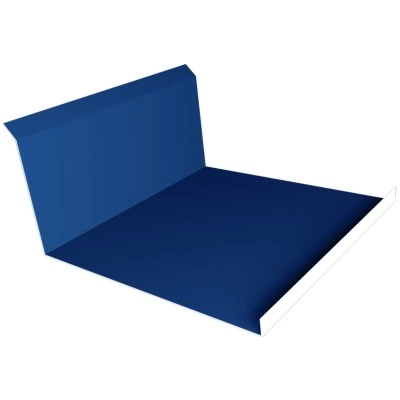 Планка примыкания нижняя 20х122х260х15 Grand Line 0,45 ПЭ слим с пленкой RAL 5005 сигнальный синий (2м) — 676299