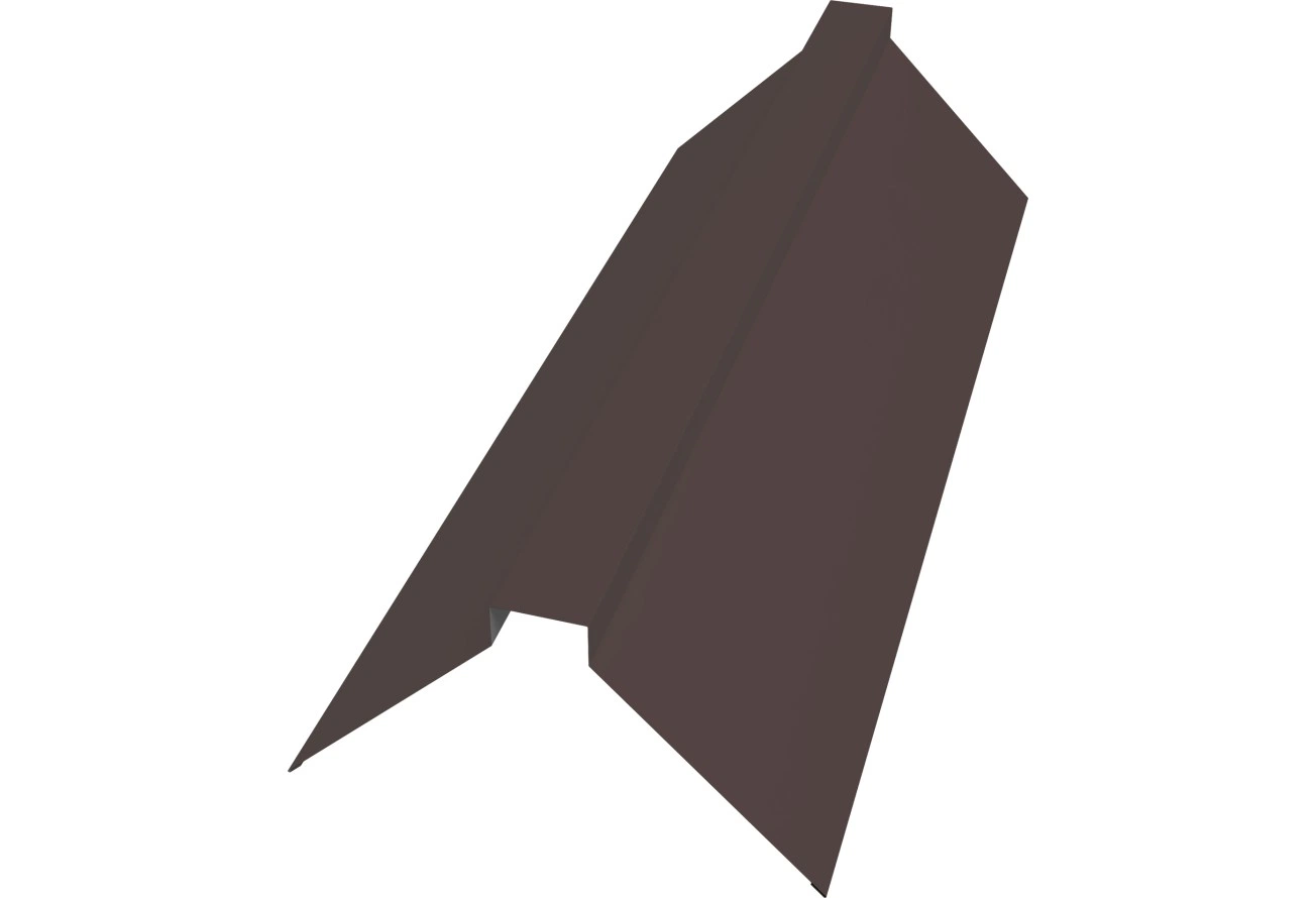 Планка плоского конька 115х30х115 Grand Line 0,45 ПЭ слим с пленкой RAL 8017 шоколад (2м)