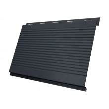 Софит металлический Вертикаль гофр Grand Line без перфорации 0,5 PurPro Matt (275) с пленкой RAL 7024 мокрый асфальт