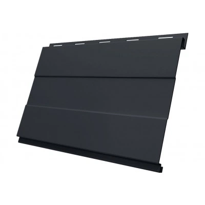 Софит металлический Вертикаль проф Grand Line без перфорации 0,45 Drap TwinColor с пленкой RAL 7024 мокрый асфальт — 678377 Софит металлический Вертикаль проф Grand Line без перфорации 0,45 Drap TwinColor с пленкой RAL 7024 мокрый асфальт — 678377