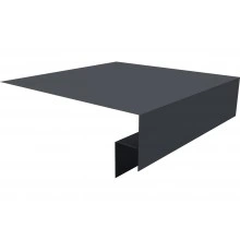Планка околооконная сложная 200х50х12 (j-фаска) Grand Line 0,45 ПЭ двухсторонний с пленкой RAL 7024 мокрый асфальт (3м)