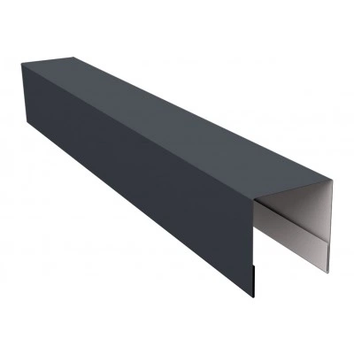 Планка боковая для забора из сайдинга Блок-хаус новый Grand Line 0,7 ПЭ RAL 7024 мокрый асфальт (2,06м) — 681963