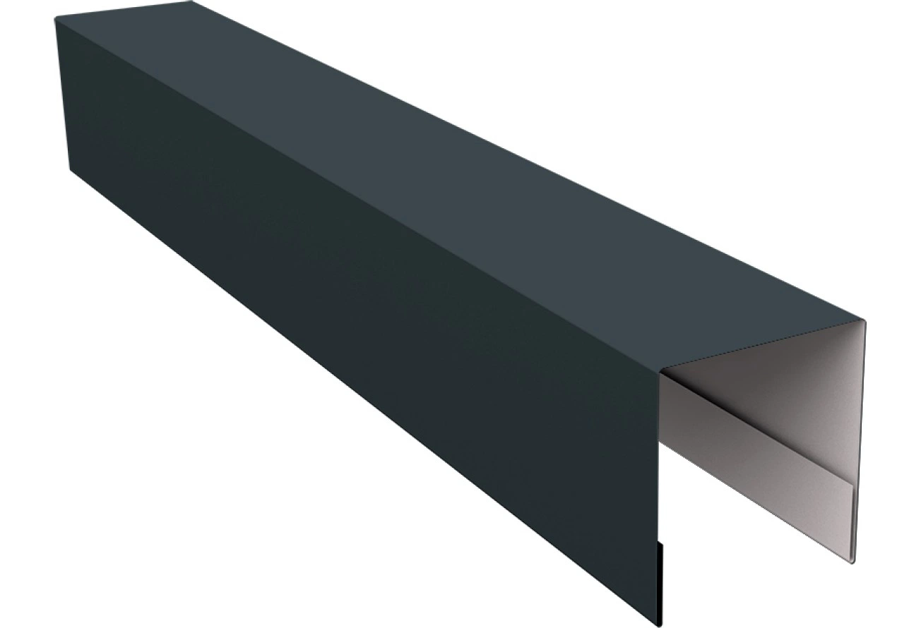 Планка боковая для забора из сайдинга Блок-хаус новый Grand Line 0,5 Сатин матовый ТХ RAL 7016 антрацитово-серый (2,06м)