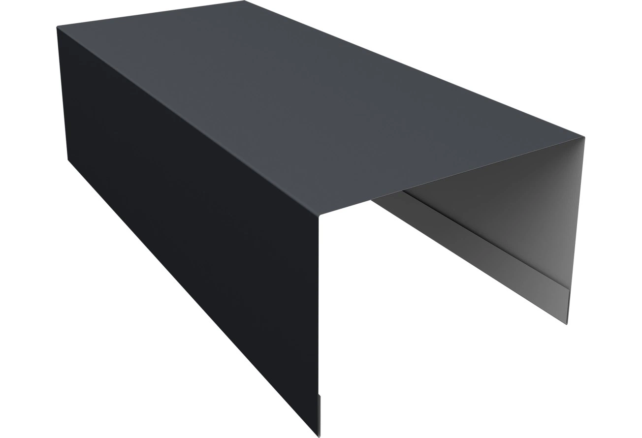 Крышка для забора из сайдинга ЭкоБрус Grand Line 0,5 Rooftop Бархат RAL 7024 мокрый асфальт (2,5м)