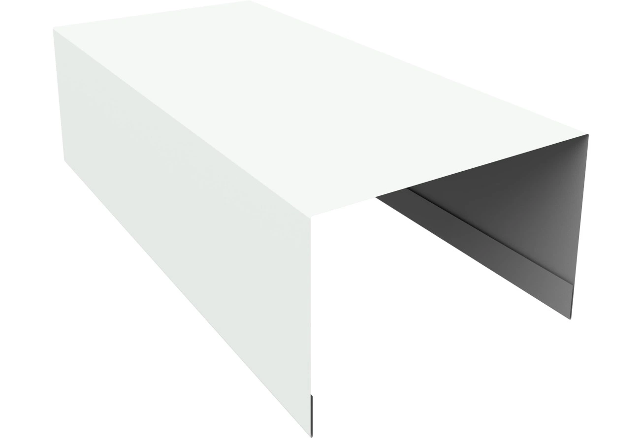 Крышка для забора из сайдинга Блок-хаус новый Grand Line 0,7 ПЭ RAL 9003 сигнальный белый (2,5м)