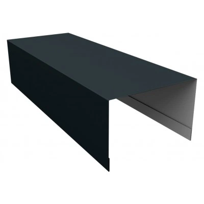 Крышка для забора из сайдинга Квадро Брус, Корабельная доска, ЭкоБрус новый Grand Line 0,5 Drap ТХ RAL 7016 антрацитово-серый (2,5м) — 686599