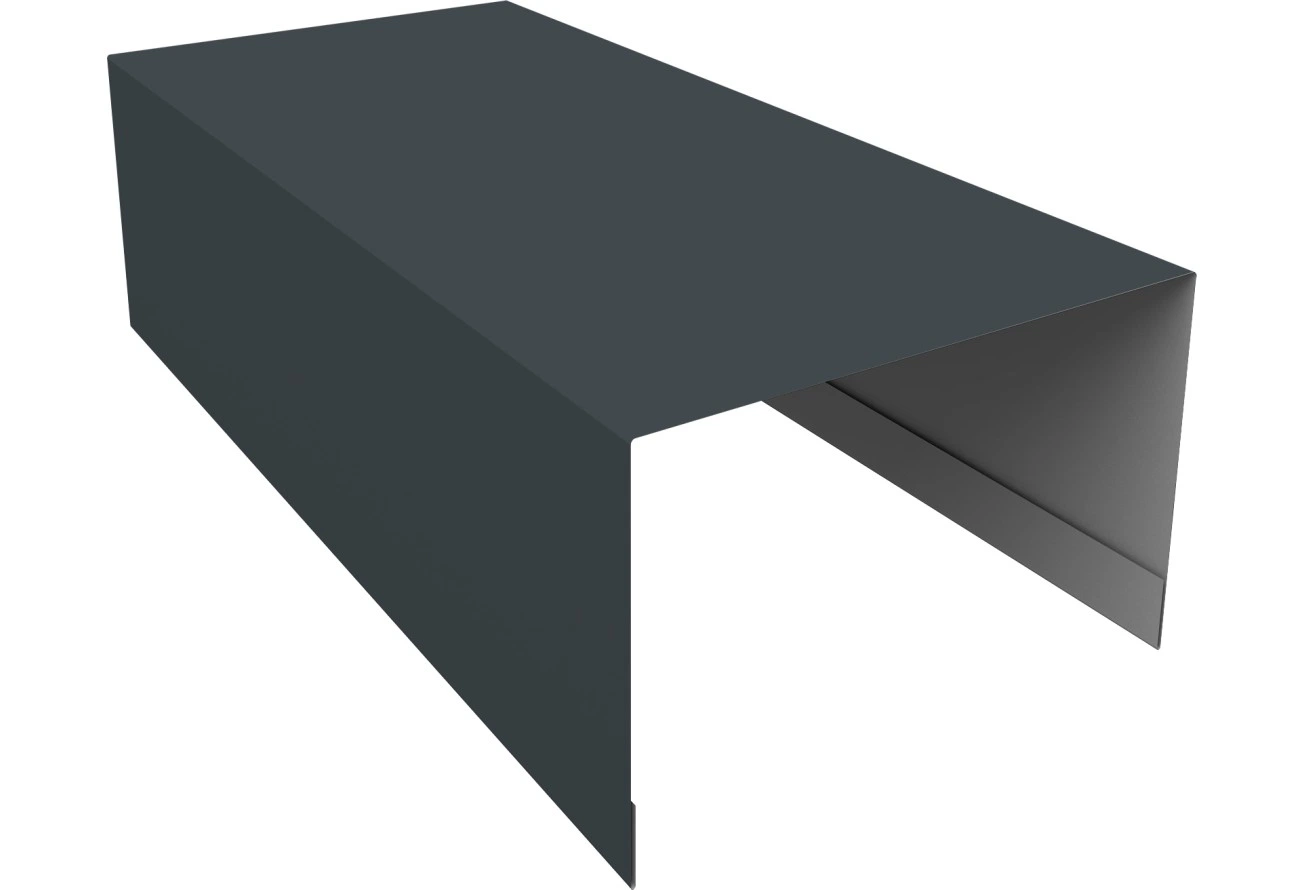 Крышка для забора из сайдинга Блок-хаус новый Grand Line 0,45 Drap ТХ RAL 7016 антрацитово-серый (2,5м)