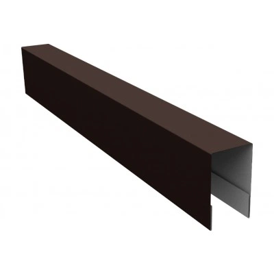 Планка боковая для забора из сайдинга Квадро Брус, Вертикаль Grand Line 0,45 Drap СТ RAL 8017 шоколад (2м) — 687842