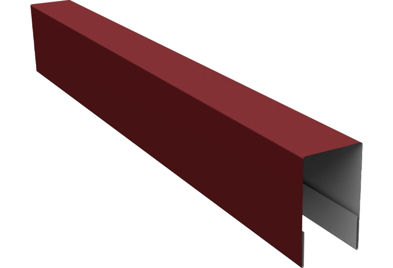 Планка боковая для забора из сайдинга Квадро Брус, Вертикаль Grand Line 0,5 Сатин RAL 3011 коричнево-красный (2м)
