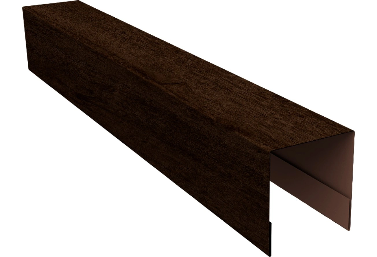 Планка боковая для забора из сайдинга Блок-хаус новый Grand Line 0,45 Принт Элит Античный дуб TwinColor (2,5м)