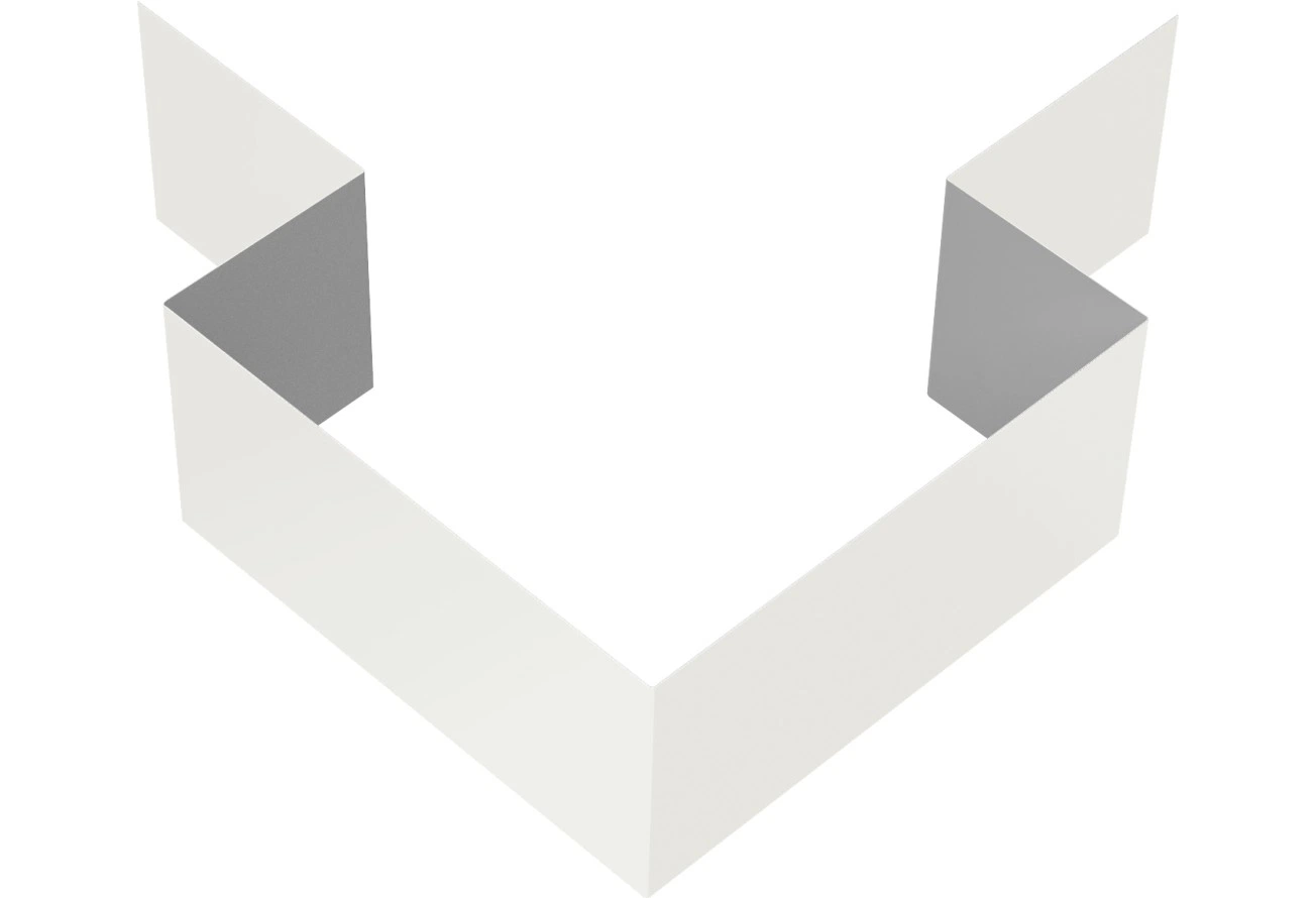 Угол внешний симметричный фибросайдинга Grand Line 0,4 ПЭ с пленкой RAL 9003 сигнальный белый (3м)
