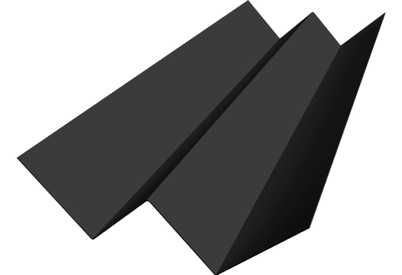 Угол внутренний фибросайдинга Слим Grand Line 0,45 Drap RAL 9005 черный (2м)