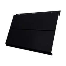 Сайдинг металлический Вертикаль лайн Grand Line 0,45 Drap ТР с пленкой RAL 9005 черный
