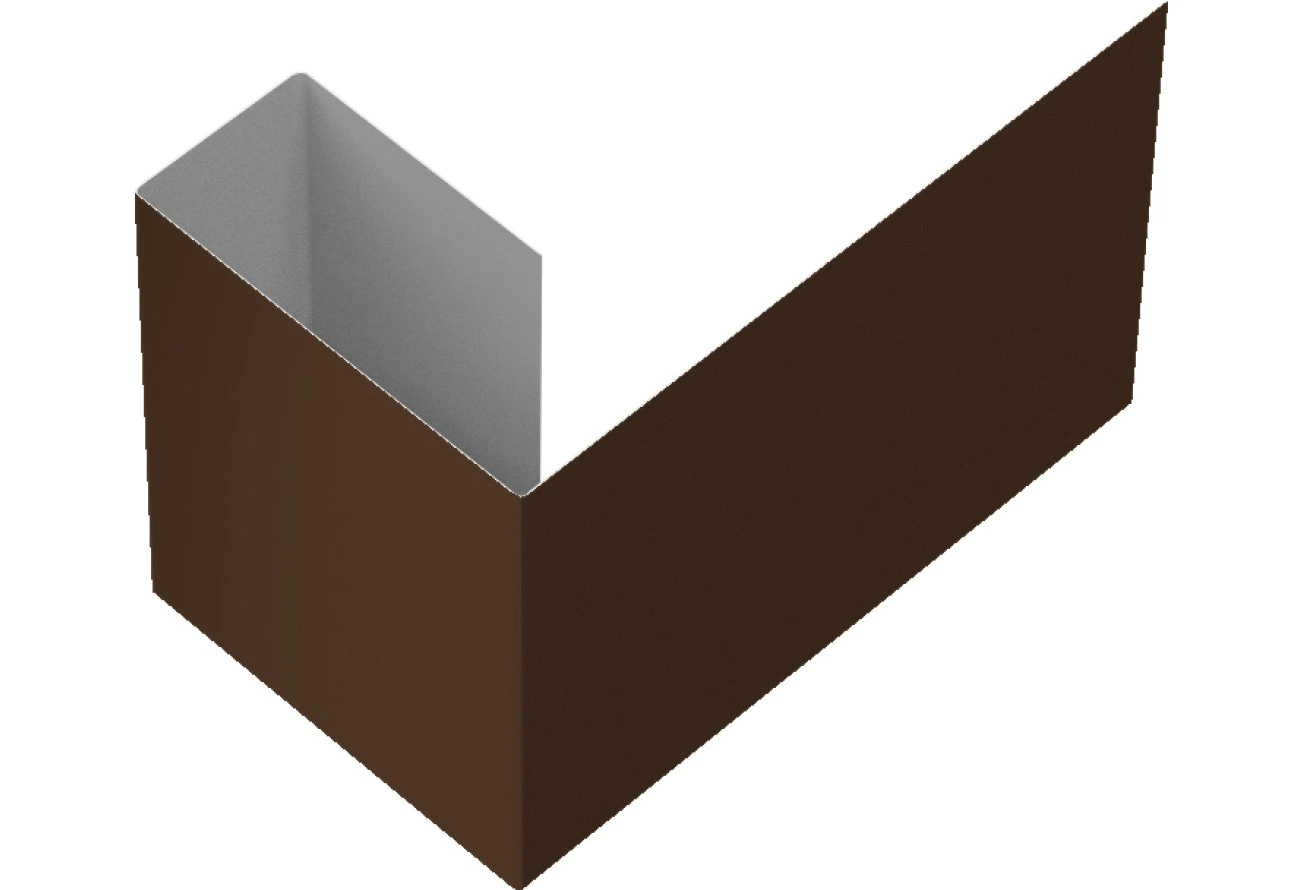 Финишный профиль фибросайдинга Grand Line 0,4 ПЭ с пленкой RAL 8017 шоколад (2 м)