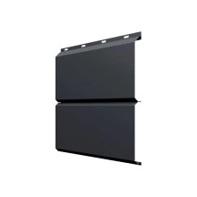 Сайдинг металлический ЭкоБрус Grand Line 0,45 Drap ТР с пленкой RAL 7024 мокрый асфальт