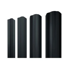 Штакетник М-образный A фигурный Grand Line 0,5 PurPro матовый RAL 7016 антрацитово-серый