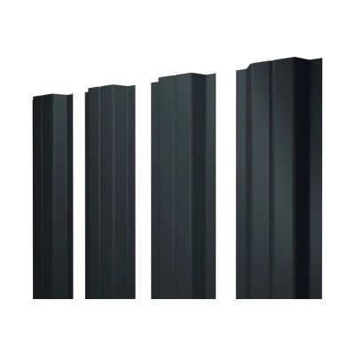 Штакетник П-образный A с прямым резом Grand Line 0,5 PurLite матовый RAL 7016 антрацитово-серый — 697650 Штакетник П-образный A с прямым резом Grand Line 0,5 PurLite матовый RAL 7016 антрацитово-серый — 697650