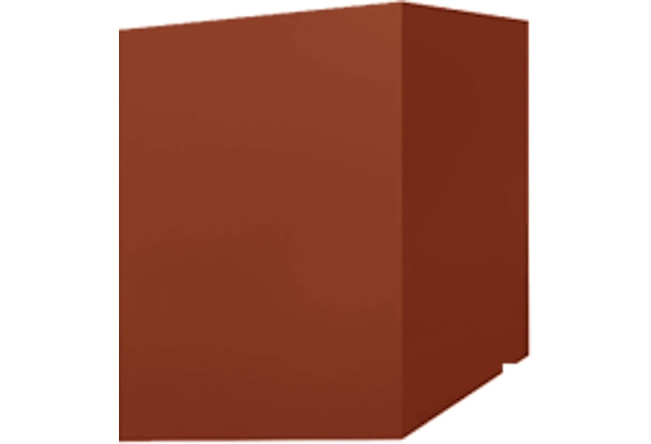 Скатный кожух для трубы Grand Line 920×640 мм, высоты 1900/1550 мм, 0,5 Сатин RAL 8004 терракота