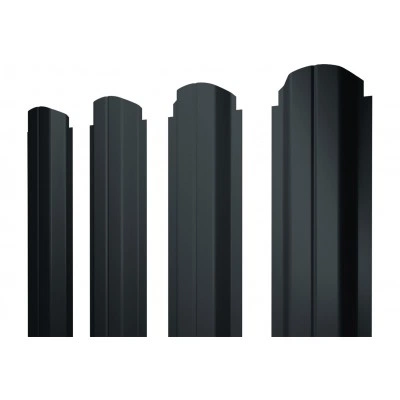 Штакетник П-образный A фигурный Grand Line 0,45 Drap ТР RAL 7016 антрацитово-серый — 699648 Штакетник П-образный A фигурный Grand Line 0,45 Drap ТР RAL 7016 антрацитово-серый — 699648